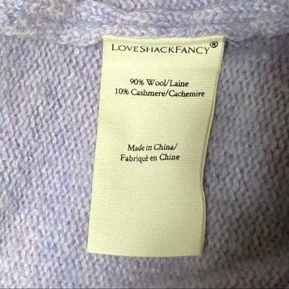 LoveShackFancy Tristan Pant in Purple, Wool Cashmere, Size Small - Picture 13 of 16